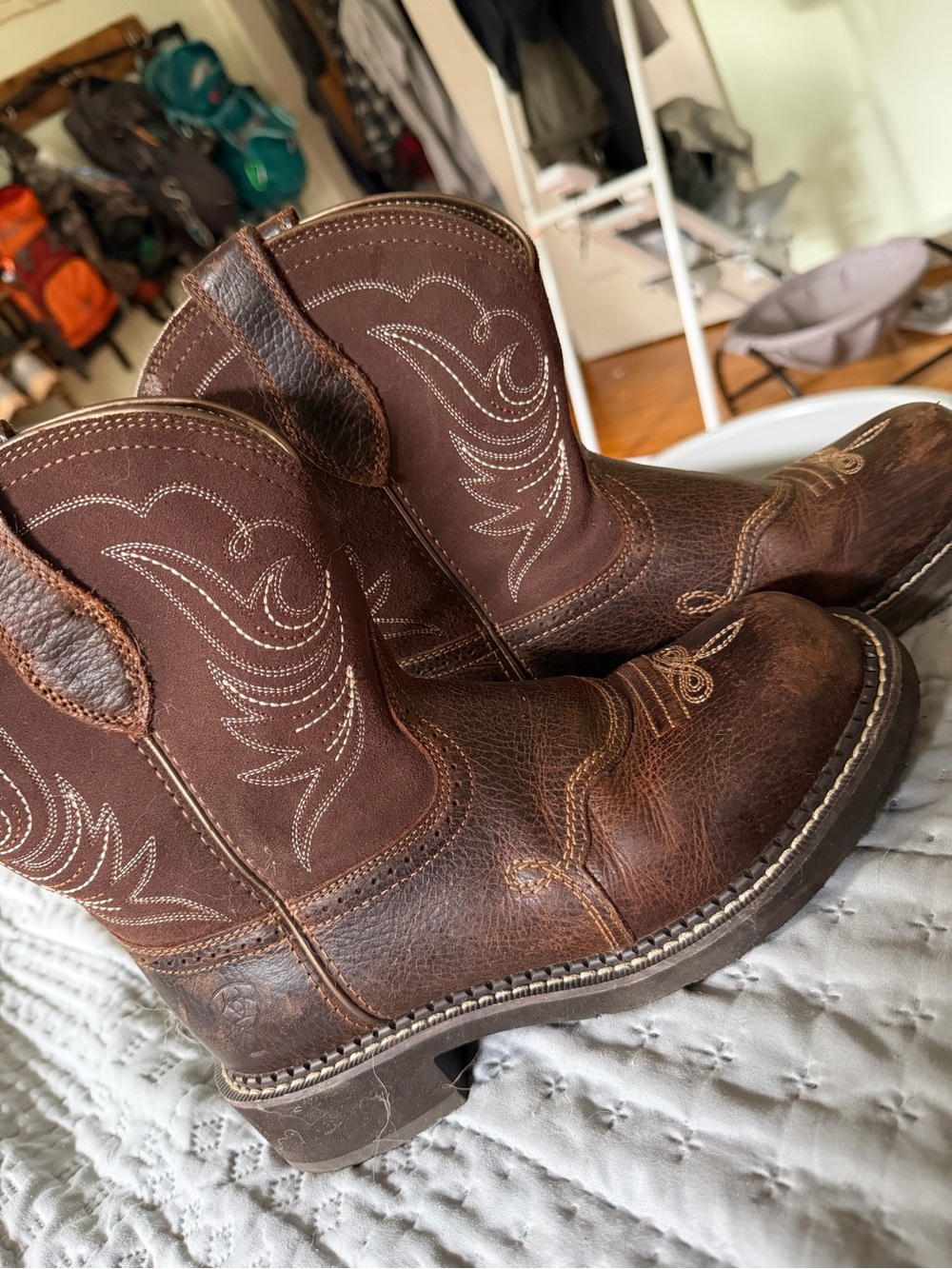 Ariat Brown Embroidered Western Cowboy Boots